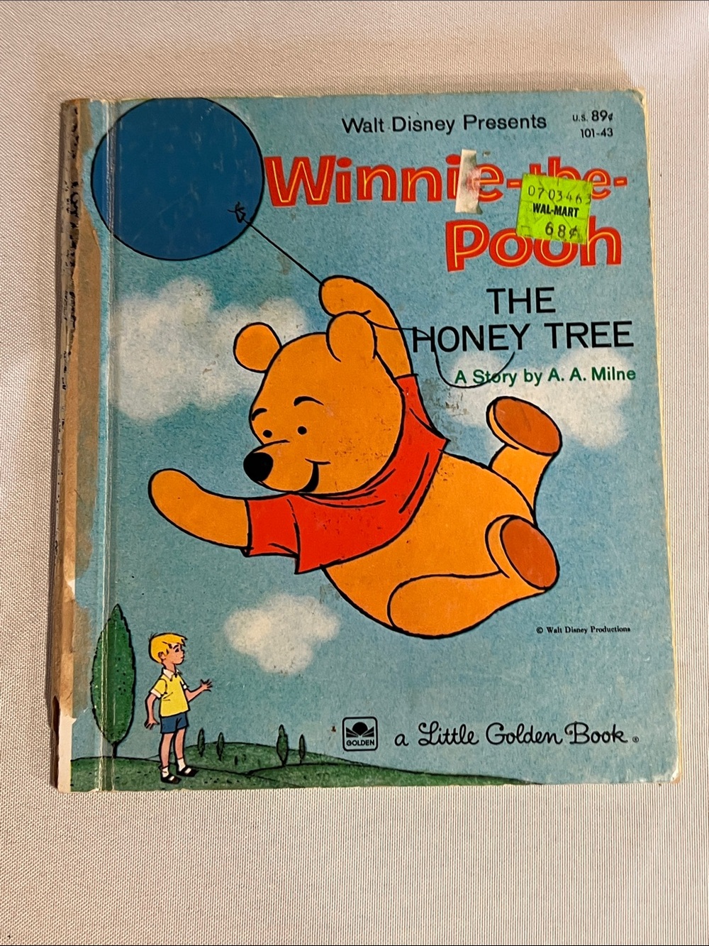 Vintage Winnie-the-Pooh "The Honey Tree" Little Golden Book - Blue & Orange